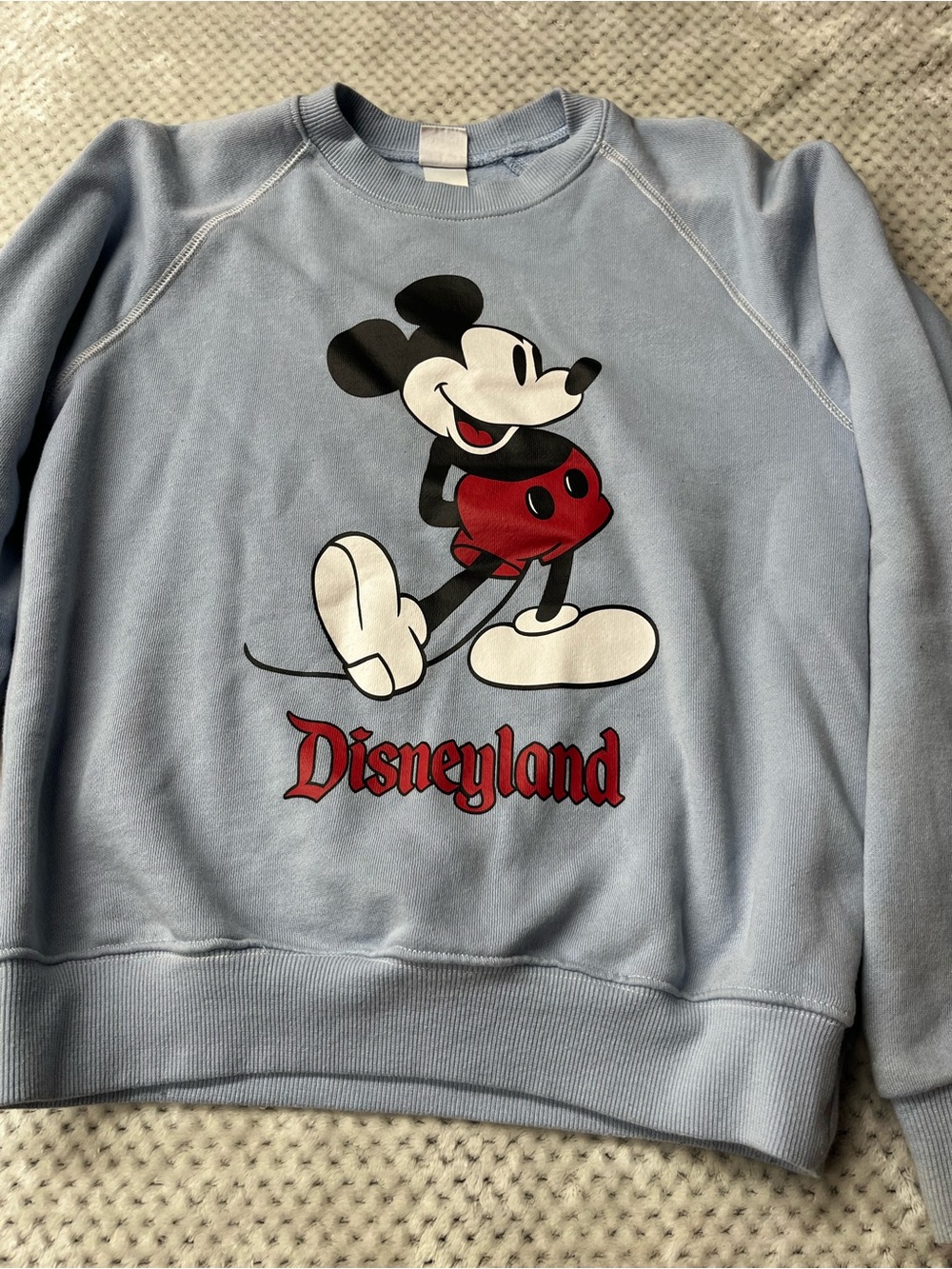 Disney Light Blue Mickey Mouse Graphic Crewneck Sweatshirt